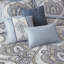 De lit double / grand, ensemble d'édredon en jacquard chenille bleu
