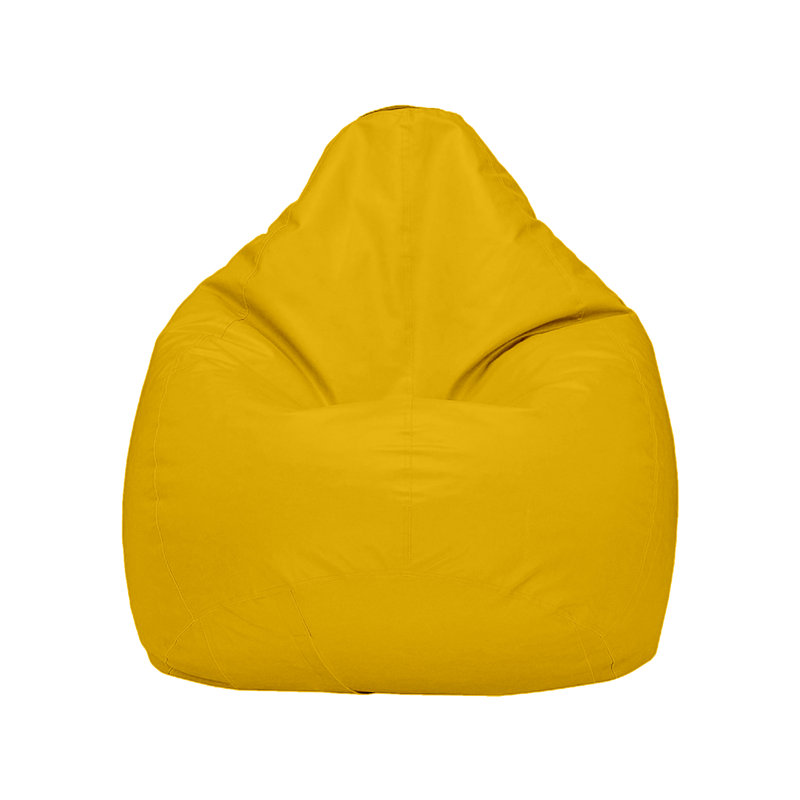 Ample Leatherette Solid Indoor Bean Bag Cover - Filling Not Included, Yellow