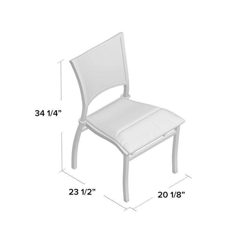Aire Patio Dining Side Chair with Cushions, Welt, Intermix Bark