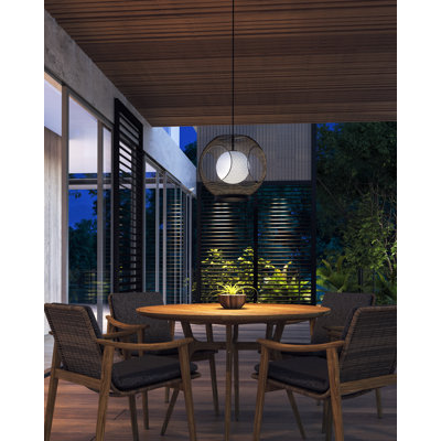 Luminaire suspendu d'extérieur noir à 1 lumière Kona 14,63 po Kona