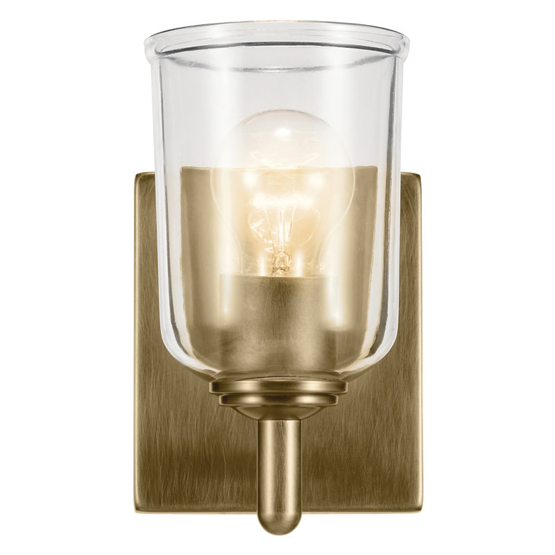 5" 1-Light Wall Sconce with Clear Glass, Brass