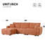 Canapé modulaire de 110 po, en forme de L avec siège très grand, conception à tirette, repose-pieds mobile, mousse haute densité, combinaison libre, structure en métal et en bois robuste, tissu bouclé