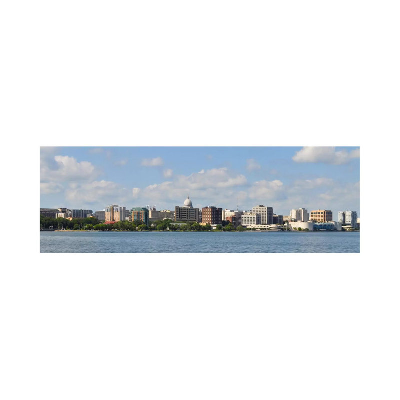 Madison Panoramic Skyline Cityscape - Wrapped Canvas Panoramic Print, 30.48 cm H x 91.44 cm W x 1.91 cm D