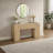 Kesna Console Sofa Table, 53 Inch Sculpted Arch, Light Beige Mango Wood