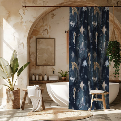 Blue Ocean Life Nautical Shower Curtain