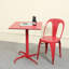 Table pliante carrée rouge - 23,6 po x 23,6 po x 29,5 po en fer intérieur et extérieur, résistante à la rouille, imperméable, robuste en forme de X, facile à plier et à ranger-976365682