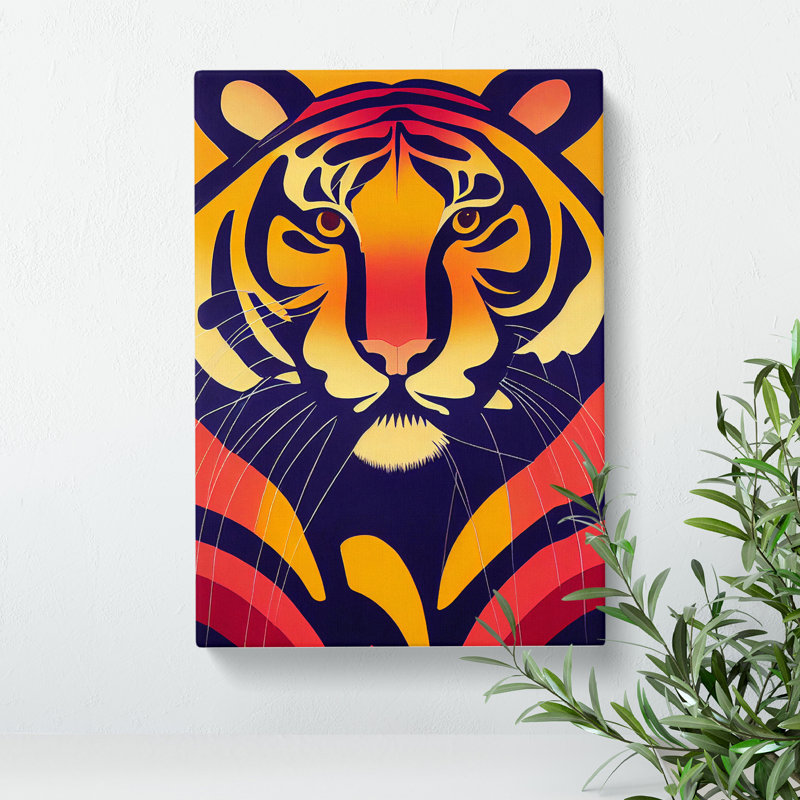 XC1022-4666X Tiger Abstract No.4 - Wrapped Canvas Print, 50cm H x 35cm W x 3cm D