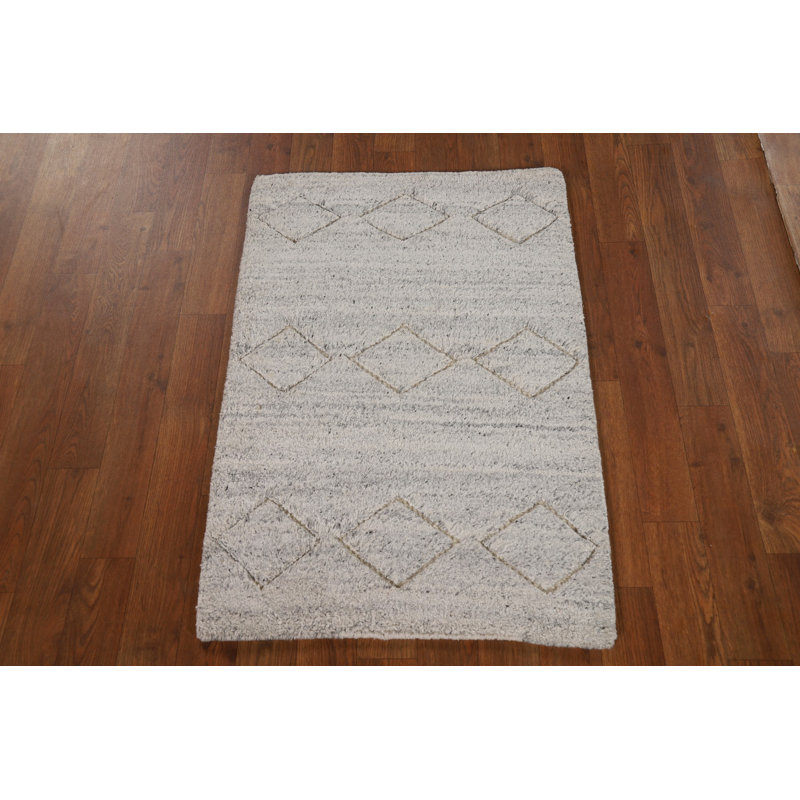 Handmade Wool Moroccan Oriental Rug 2x3