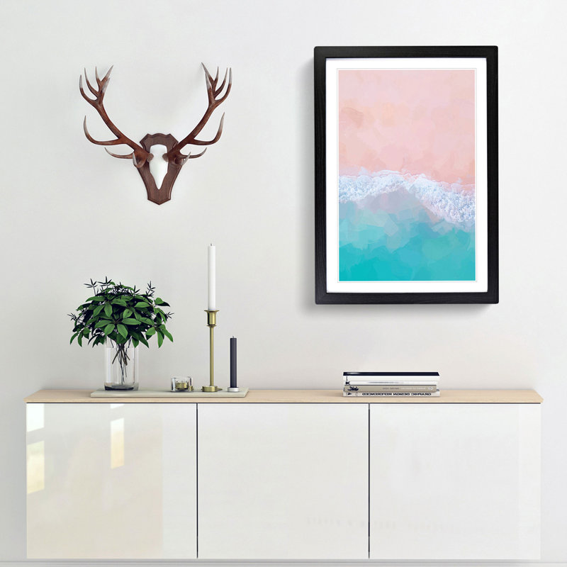 Beach in Hong Kong in Abstract - Picture Frame Graphic Art Print, Black Framed, 48cm H x 36cm W x 2cm D