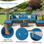 Wicker 6 - Person Garden Lounge Set with Cushions
