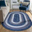 Tapis tressé à la main bleu turquoise Enika-280652371