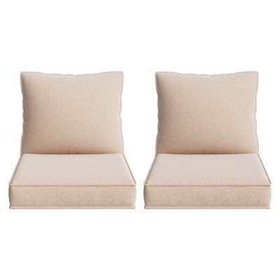 8-pcs Patio Individual Chair Cushion Covers – 4" Thick Water-repellent Replacements For 4-seat Sectional Sofa
