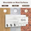 Organisateur de courrier mural - Porte-clés avec tablette avec porte-lettres et crochets pour décor de maison de campagne - Couloir en bois rustique avec quincaillerie de fixation (16,5 po x 9,1 po x 3,4 po) (blanc)