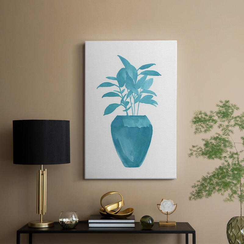 Aquarelle plante d'intérieur V - galerie sur mesure, H 27 po x l 18 po
