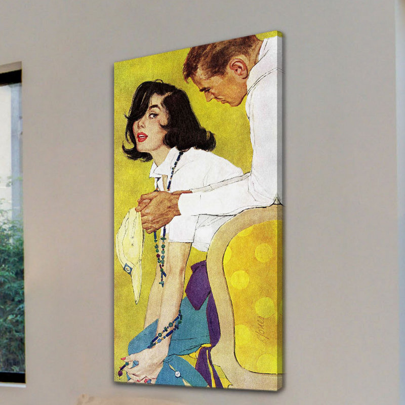 Vintage Yellow and Blue Fashion Canvas Art Print
