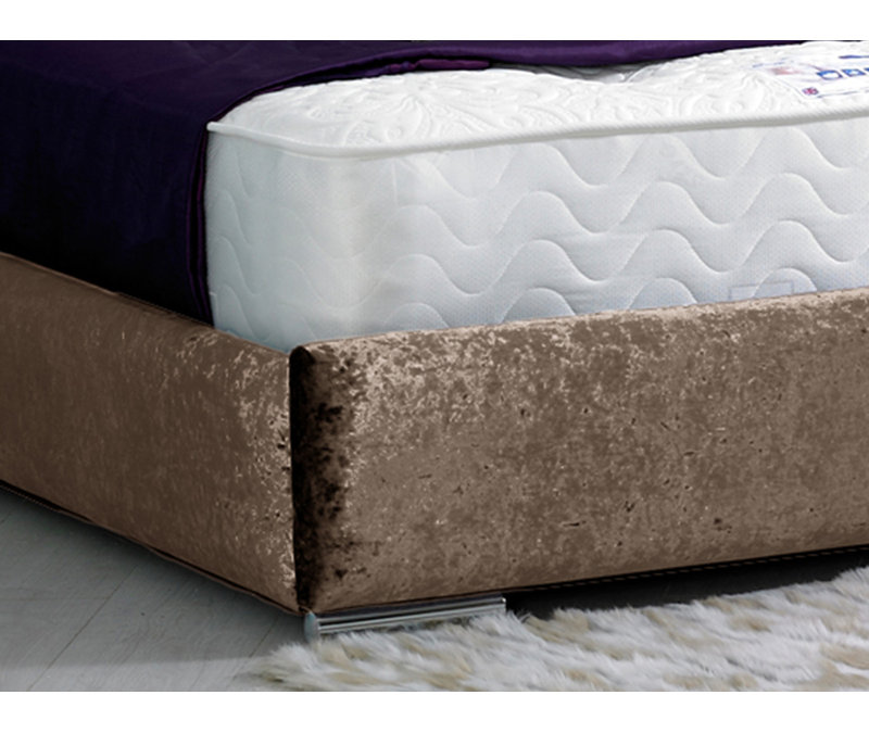 Uma Upholstered Bed, Single (3'), Truffle Crush Velvet