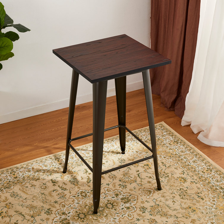 Pelaez Solid Wood Top Metal Base Dining Table