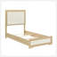 Mobilier de chambre à coucher contemporain en bois naturel avec tête de lit à panneau et tête de lit à DEL 1Pc