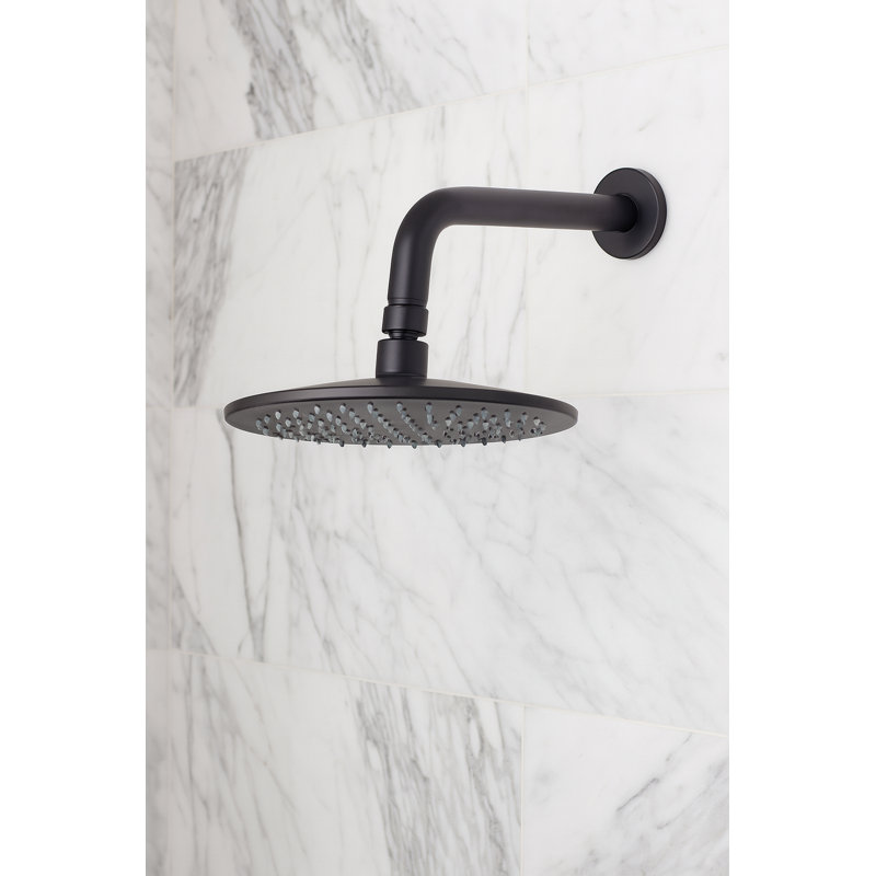 Tête de douche à pluie ronde à DEL 12 pouces Juno - Finition bronze huilé avec éclairage sensible à la température