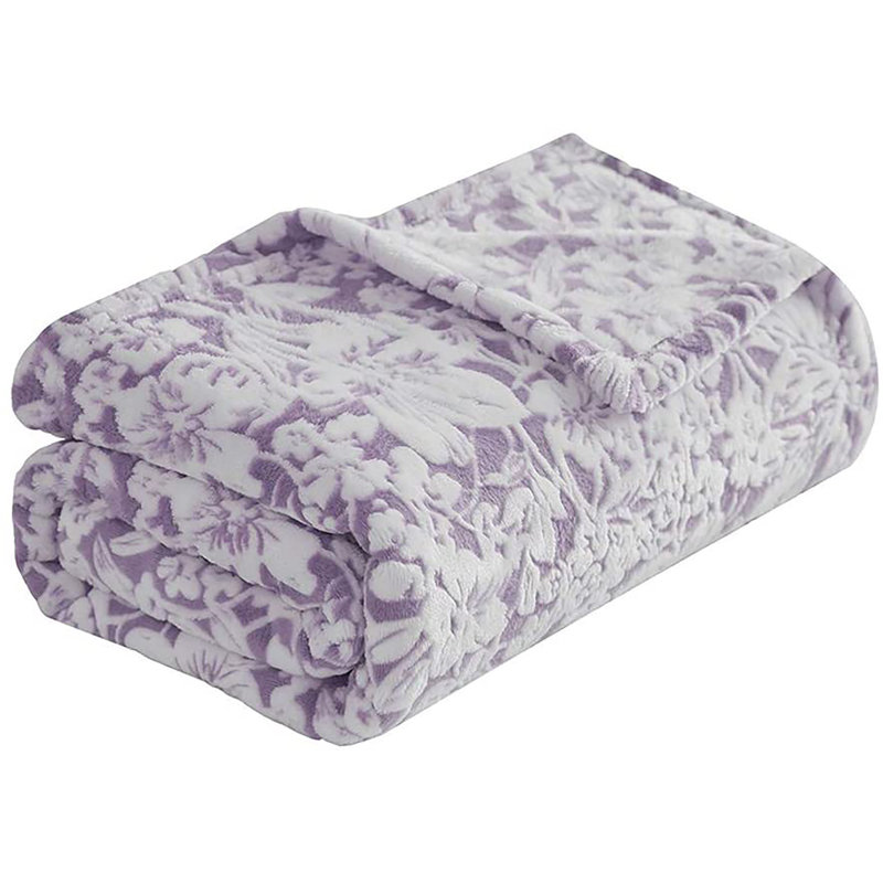 Couverture en flanelle polaire, Lavande, Jeté