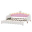 Extending Daybed With LED Lights, Modern Upholstered Daybed With Crown Headboard-1405108911