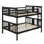 Lit double superposé au-dessus d'un lit double avec échelle pour chambre à coucher, convertible en lit plateforme à 2 lits, mobilier de chambre d'amis-722705630