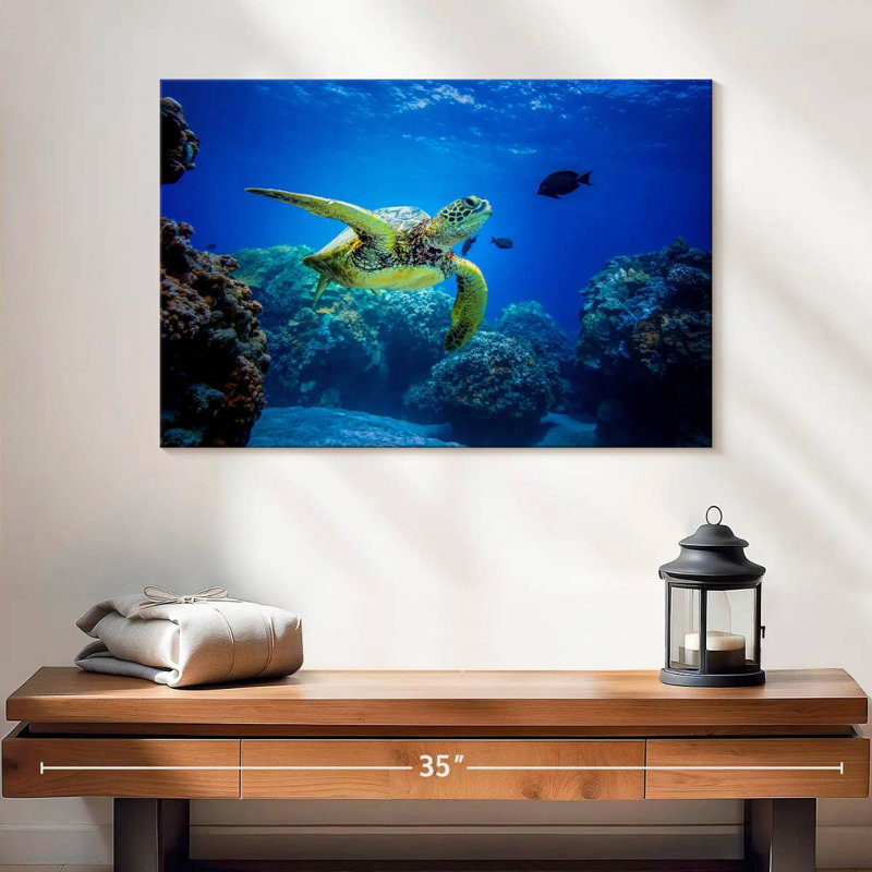 Crowle Glowing Turtle, 16" H x 24" W