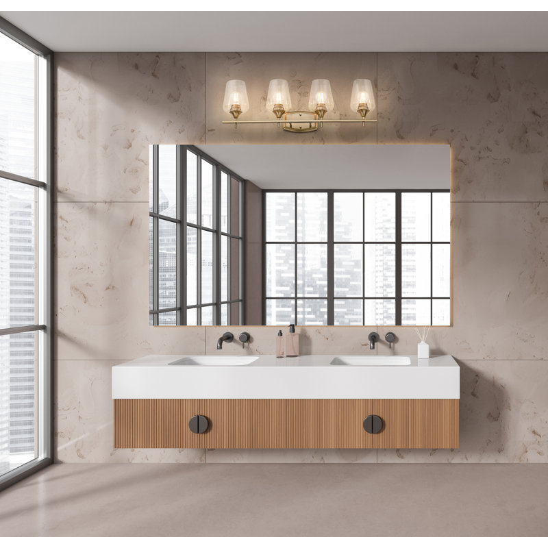 Meuble-lavabo 4 lumières Cloria, 9.5" H x 30" W x 6.75" D, Quatre lumières