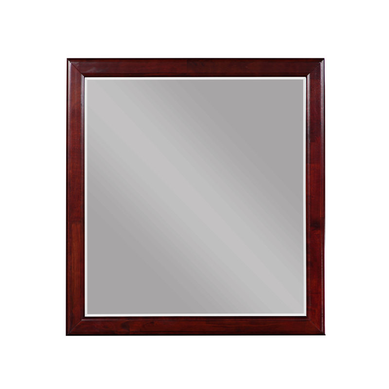 Miroir cerise pour la maison, Rectangulaire, Brun, 38 po x 36 po