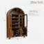 Garde-manger arqué avec portes en verre, tablettes arquées ouvertes, supports de rangement internes à 4 portes et tablettes réglables-472557426