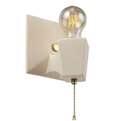 Single Light Dimmable Ceramic Armed Sconce