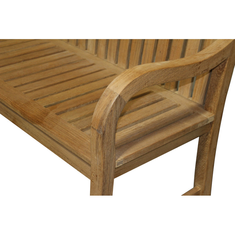 Banc d'extérieur en teck Nelvis, H 38 po x l 48 po x P 24 po, Naturel