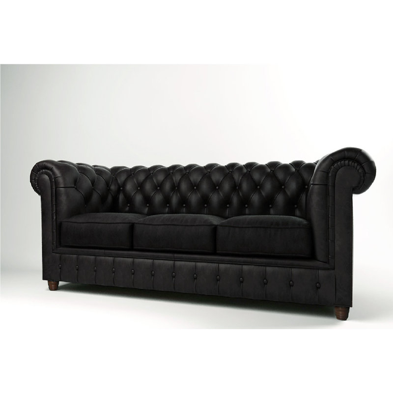 Castorena Velvet Sofa, Black