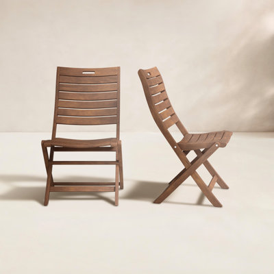 Kinsler Foldable Eucalyptus Patio Side Chair