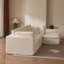 Canapé modulaire convertible en L avec repose-pieds 3 pièces, 110 pouces, beige-701263549