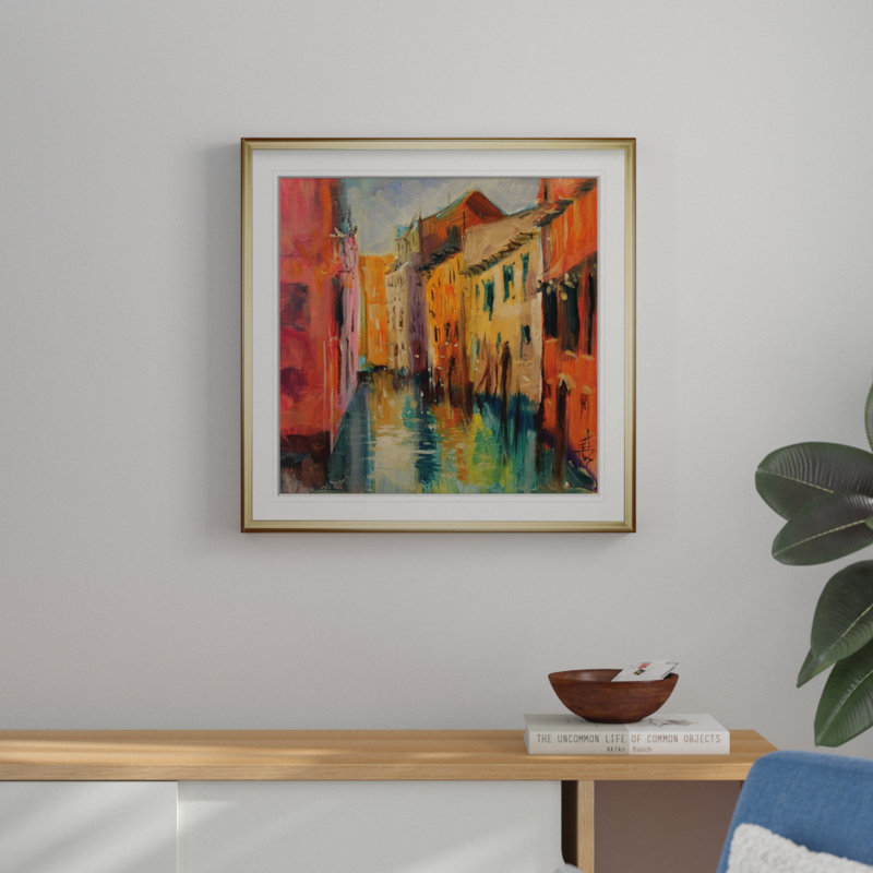 Venise III - reproduction d'art, H 28 po x l 28 po x P 2 po, Cadre doré