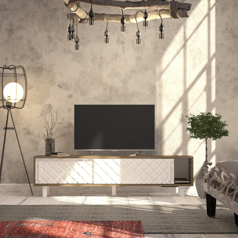 Kiri Unfinished TV Stand for TVs up to 65", Anthracite