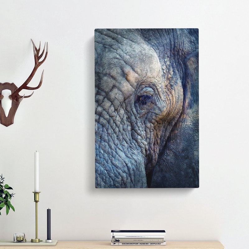 Blue Elephant - Wrapped Canvas, 76cm H x 50cm W x 3cm D