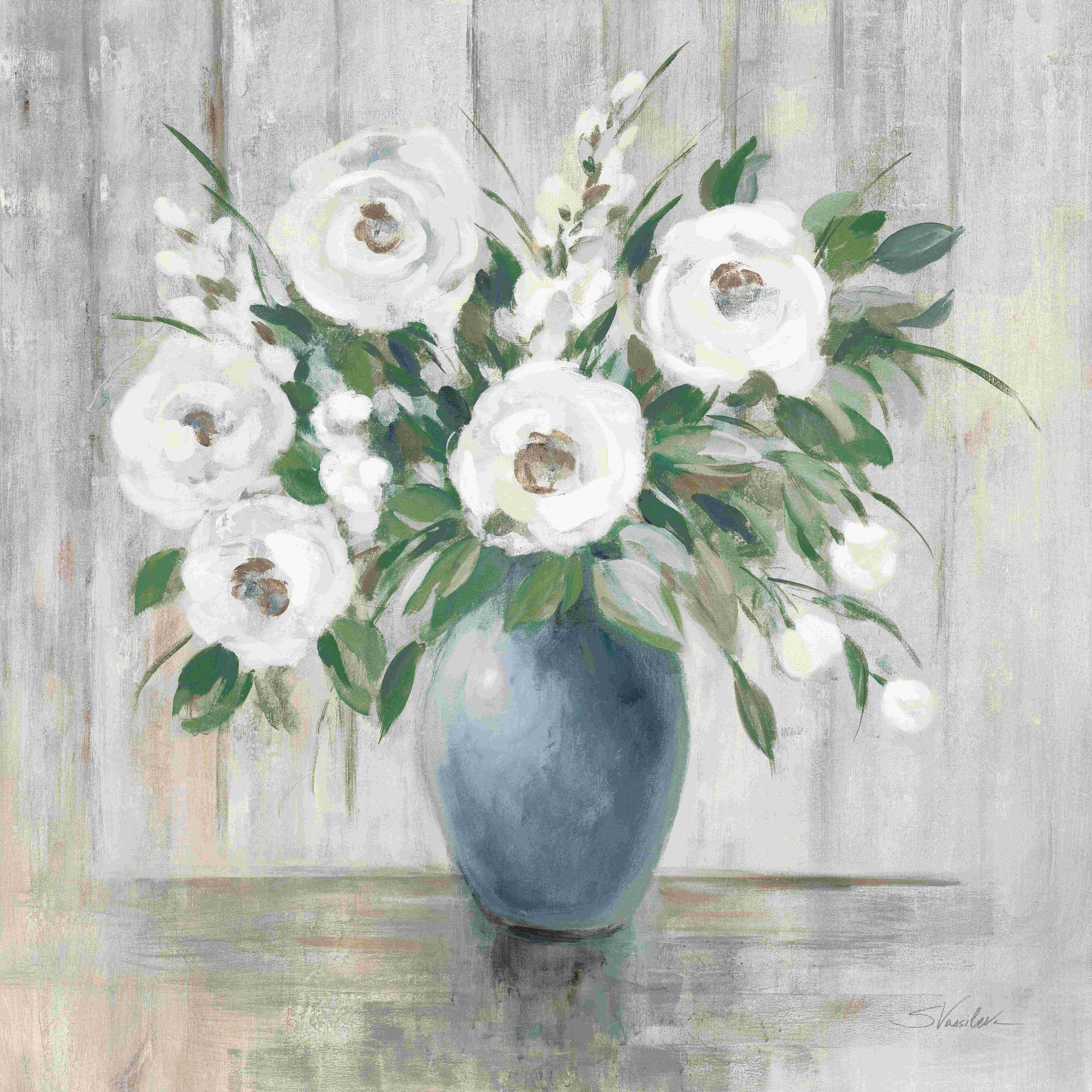Simple Flowers Simple Vase - Wrapped Canvas Painting Winston Porter Size: 20 H x 20 W x 1.25 D