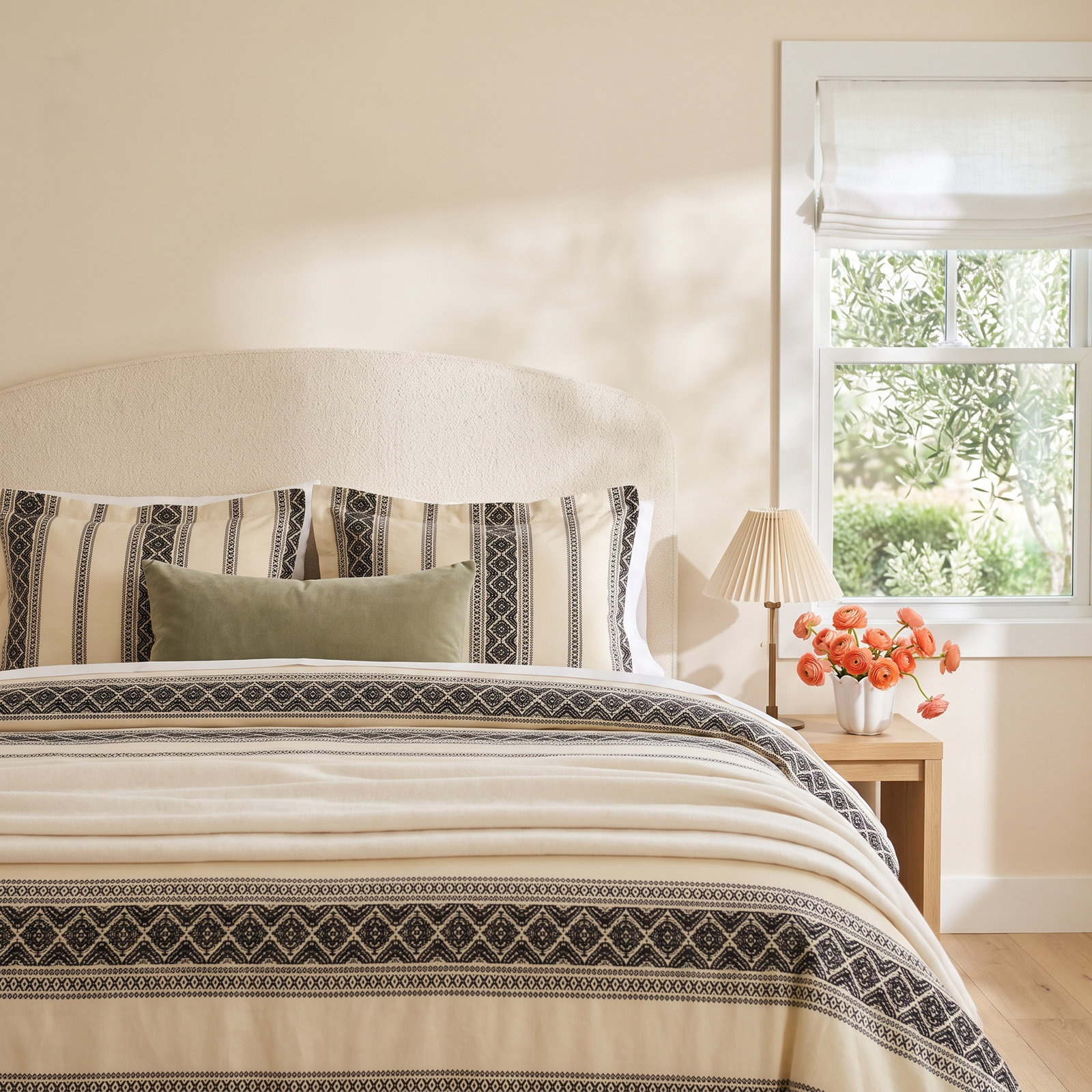 Cherie Cotton Duvet Cover Set, Queen Duvet Cover + 2 Shams
