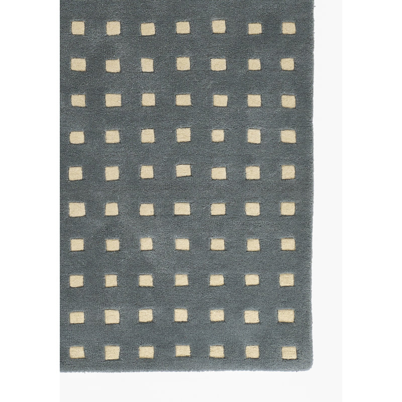 Tapis bleu en laine touffeté à la main Lang 6 pi x 9 pi, 6 pi x 9 pi