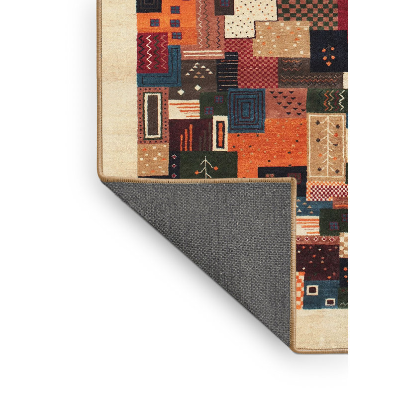 Tapis noir/gris/bleu de zone contemporaine, Rectangle 4 pi x 6 pi