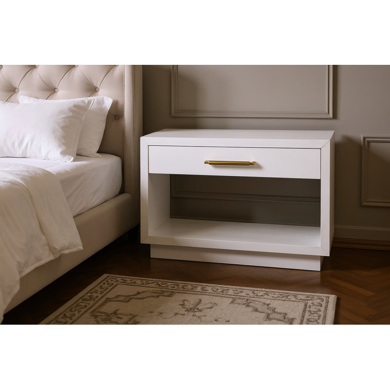 Table de chevet 1 tiroir Avery, Blanc