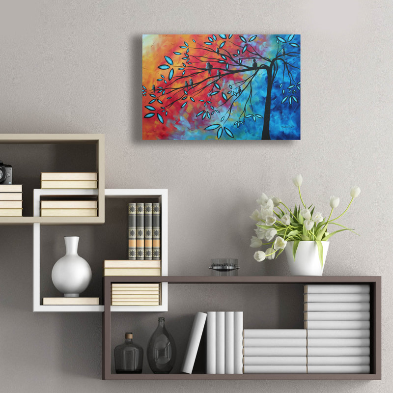 «Birds & Blossoms» par Megan Duncanson, art mural en verre acrylique, H 16 po x l 24 po x P 0,2 po