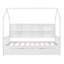 Lit simple en bois avec lit gigogne, lit pour enfant avec tablette, blanc, lit