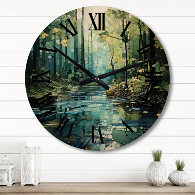 Horloge murale en bois massif Makailey