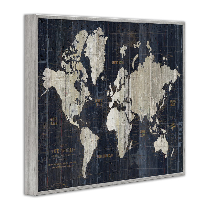"Carte du monde antique patiné" par Wild Apple Portfolio, impression sur toile, Estampe numérique Farmhouse
