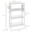 3-Tier Kitchen Cart with 3 Wire Baskets 58*18.5*87 cm Particle Board 1 Piece Kitchen Cart White with Lockable Wheels