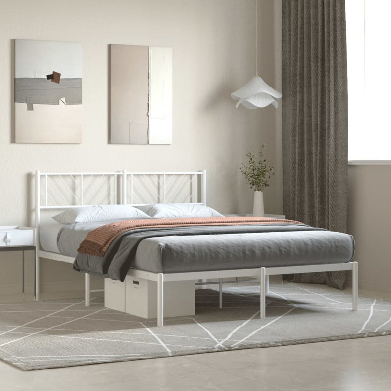 Nelvie Metal Bed, Black, Small Double (4')