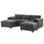 Canapé modulaire en forme de U de 86,5 po avec poches de rangement, 2 repose-pieds mobiles, coussins d'accoudoirs, combinaison libre, canapé moderne à 5 places pour salon et appartement, chenille-2095112182